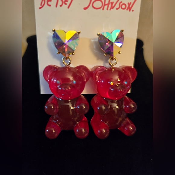Betsey Johnson Pink Gummy Bear Drop Earrings! - Picture 8 of 14